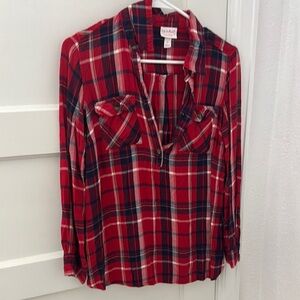 American Eagle Outfitters Red and Black Plaid Shirt